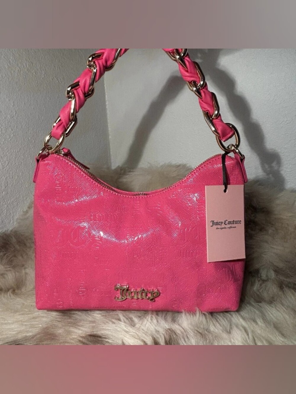 NWT Juicy Couture Enchanted Hobo Shoulder Bag - Pink Flash